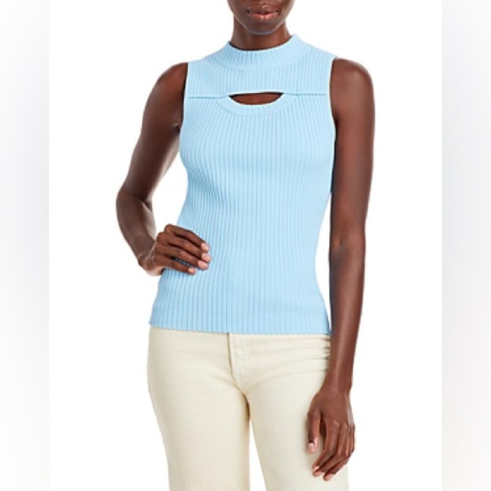 Rebecca Taylor Cutout Rib Knit Sweater Tank Top